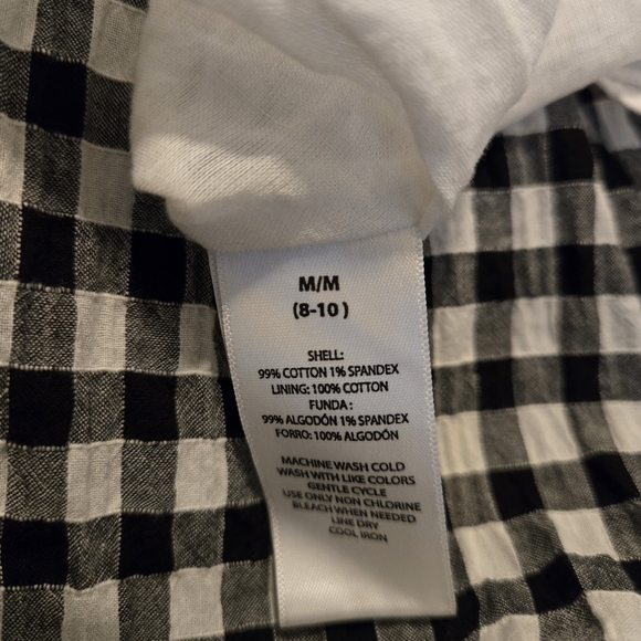 BeachLunchLounge Women Size M Black&White Gingham Square Neck Dress - Picture 13 of 13